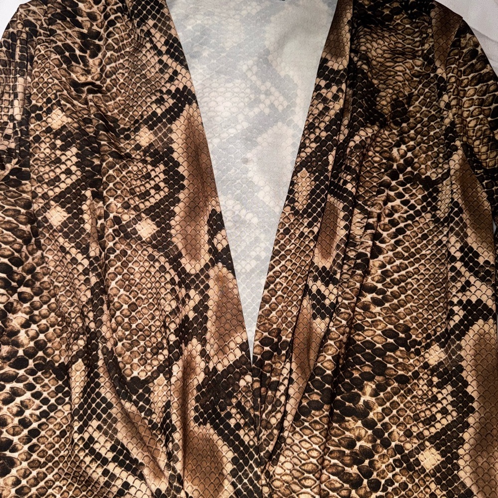 Zara Beige Snake Print Top - Picture 5 of 8